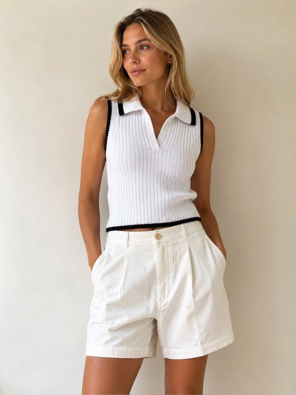 Cotton On Ribbed Knit Sleeveless Polo Sweater Vest – Size S NWT